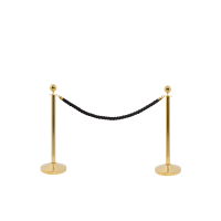 Securit Classic Gold afspærringssæt med 2 stolper, fod og sort reb