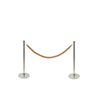 Securit afsp&aelig;rrings&aelig;t med bronze reb og 2 stolper i rustfrit st&aring;l