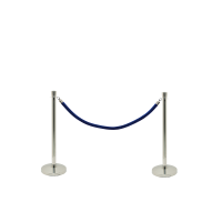 Securit afsp&aelig;rrings&aelig;t med bl&aring;t reb og 2 stolper i rustfrit st&aring;l