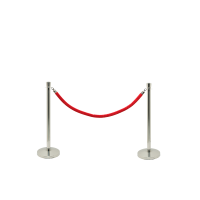 Securit afsp&aelig;rrings&aelig;t med r&oslash;dt reb og 2 stolper i rustfrit st&aring;l