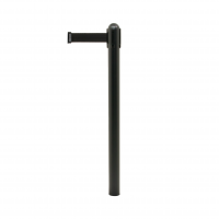 Securit afspærringsstolpe med sort udtræk i sortlakeret stål