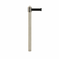 Securit afspærringsstolpe i stål med sort udtræksbånd