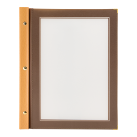 Securit WOOD menuomslag med ryg i teaktræ A4 brun