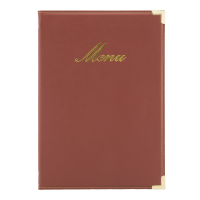 Securit CLASSIC menuomslag med 4 lommer A5 vinrød