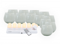 Securit LUNA hvide glasstager med hvidt LED lys, 12 stk