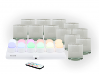 Securit MANI hvide glasstager med farvede LED lys, 12 stk