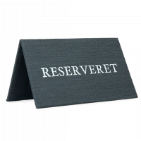 Modern RESERVERET bordskilt 12x7cm charcoal