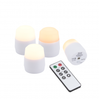 Securit&reg; 4 stk. Ekstra AMSTERDAM LED Fyrfadslys, ekskl. ladestation, hvide