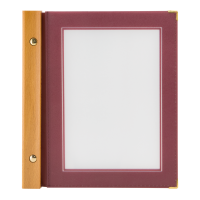 Securit WOOD menuomslag med ryg i teaktræ A5 vinrød