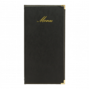 Securit CLASSIC menuomslag A45 med "Menu" i guld-print sort