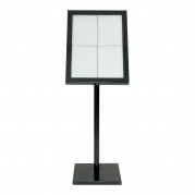 Securit Black Star 4xA4 informationsstander med LED-lys sort