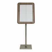Securit GLASS STAR informationsdisplay 125cm til 4xA4 valnød