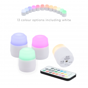 Securit&reg; 4 stk. Ekstra AMSTERDAM LED Fyrfadslys ekskl. ladestation, 12 farver