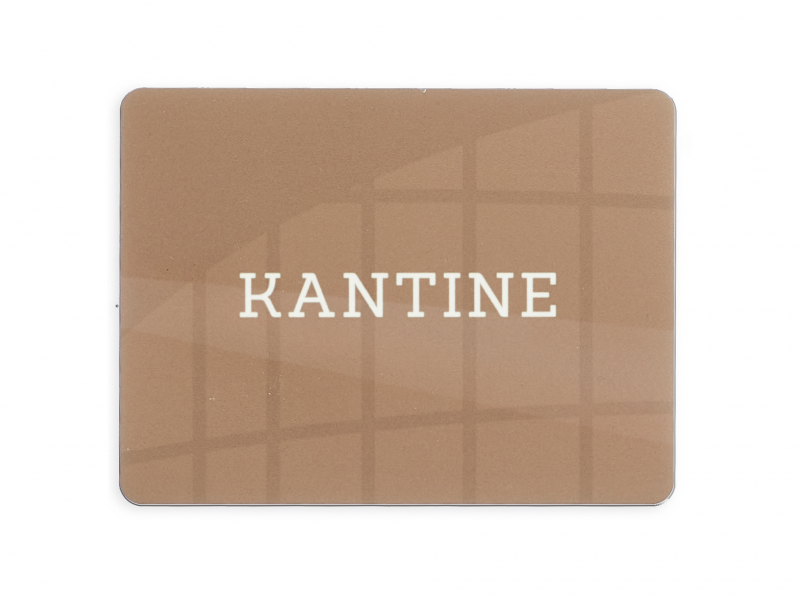 Skilt "KANTINE" 12x9cm aluminium caffe latte