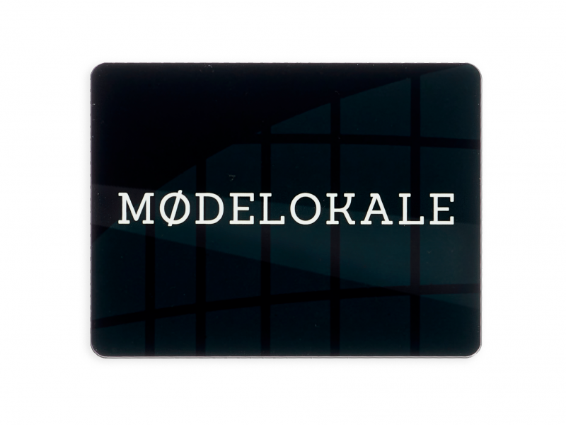 Skilt "MØDELOKALE" 12x9cm aluminium sort