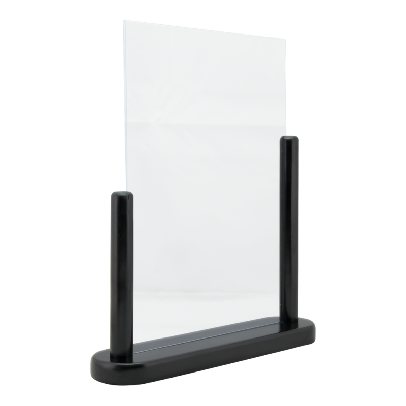 Securit akryl display ramme A4 i massivt sort træ