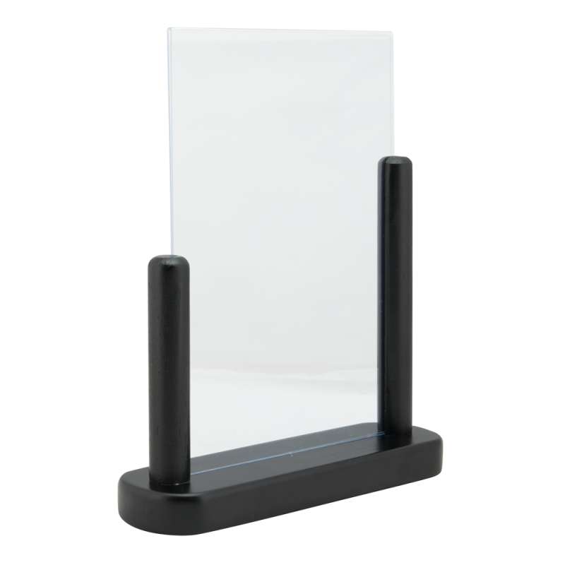 Securit akryl display ramme A5 i massivt sort træ