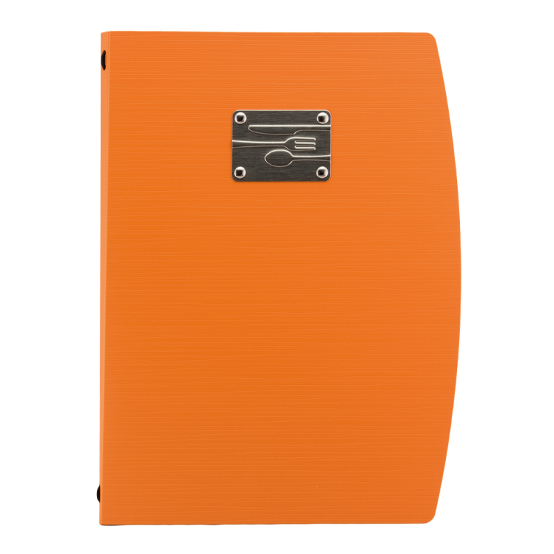 Securit RIO menuomslag A4 med bestikdesign orange