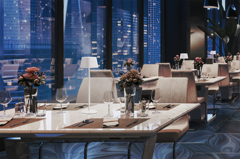 Securit GEORGINA LED bordlampe 38 cm h&oslash;j hvid