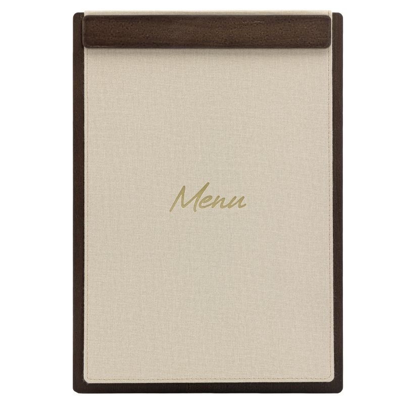 Securit SIGNATURE menu clipboard A4  med magnetisk lukning valn&oslash;d