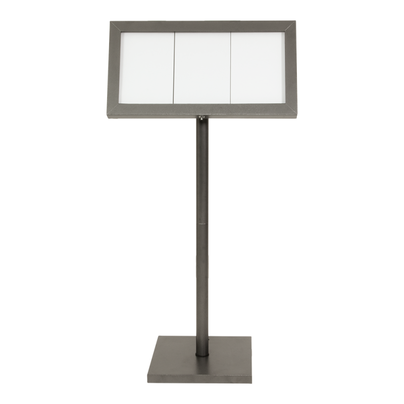 Securit COATED STEEL LED Informationsdisplay 135 til  3xA4 sort