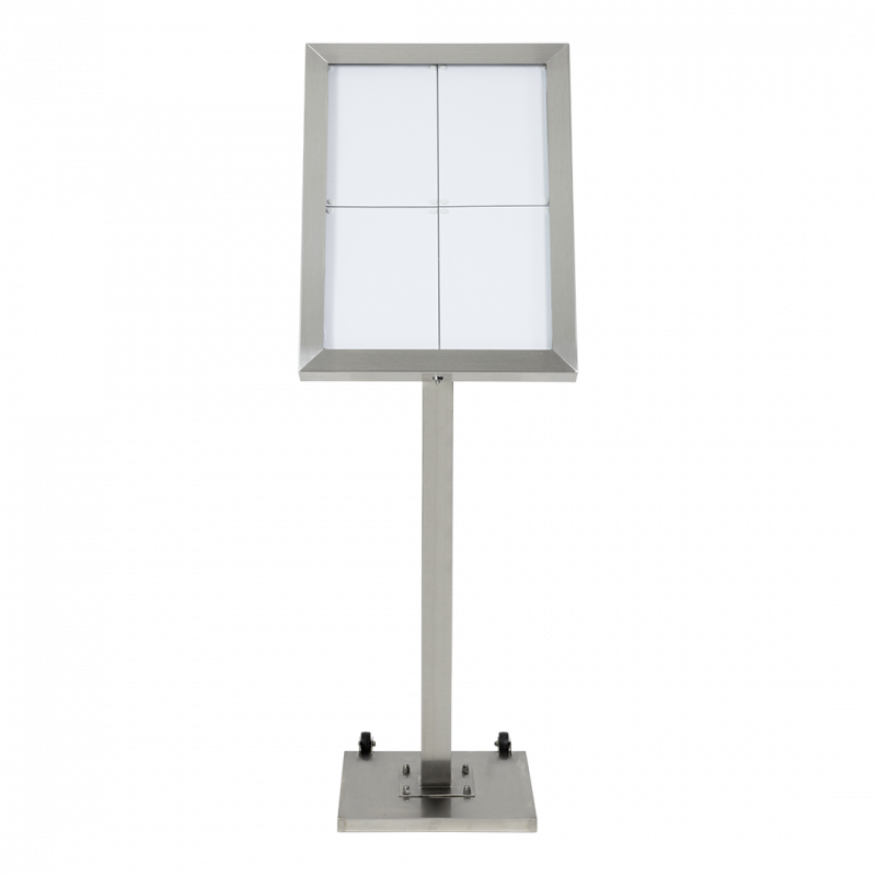 Securit STAINLESS STEEL LED Informationsdisplay 120 til 4xA4 stål