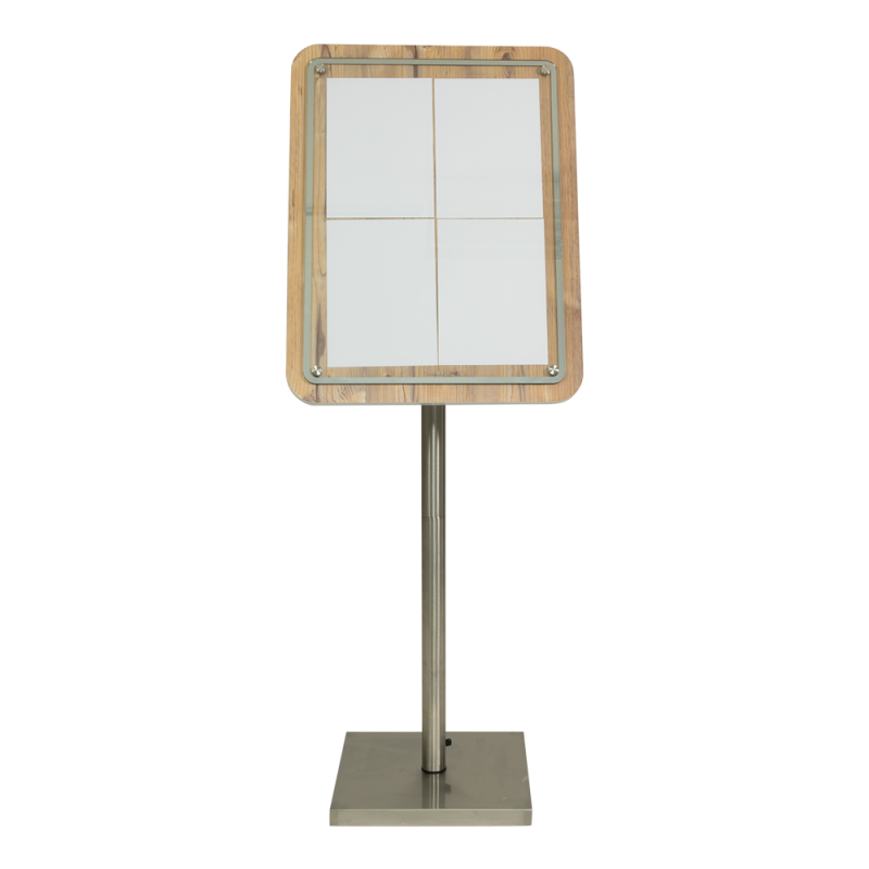 Securit GLASS STAR informationsdisplay 125cm til 4xA4 eg