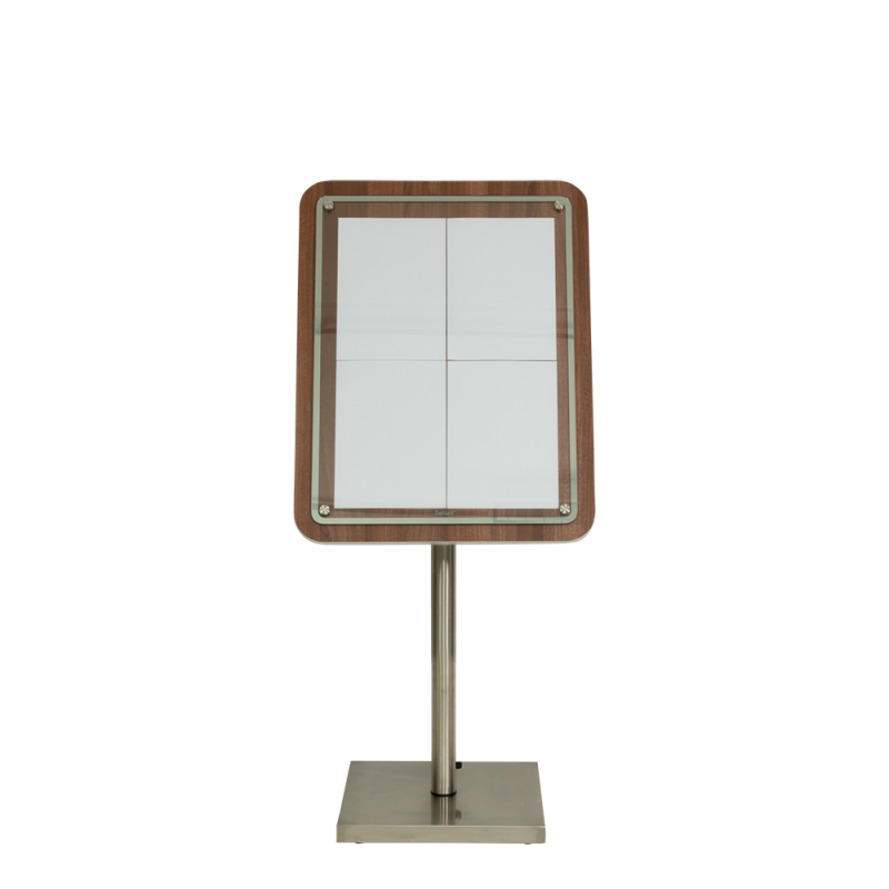 Securit GLASS STAR Informationsdisplay 85 til 4xA4 valnød