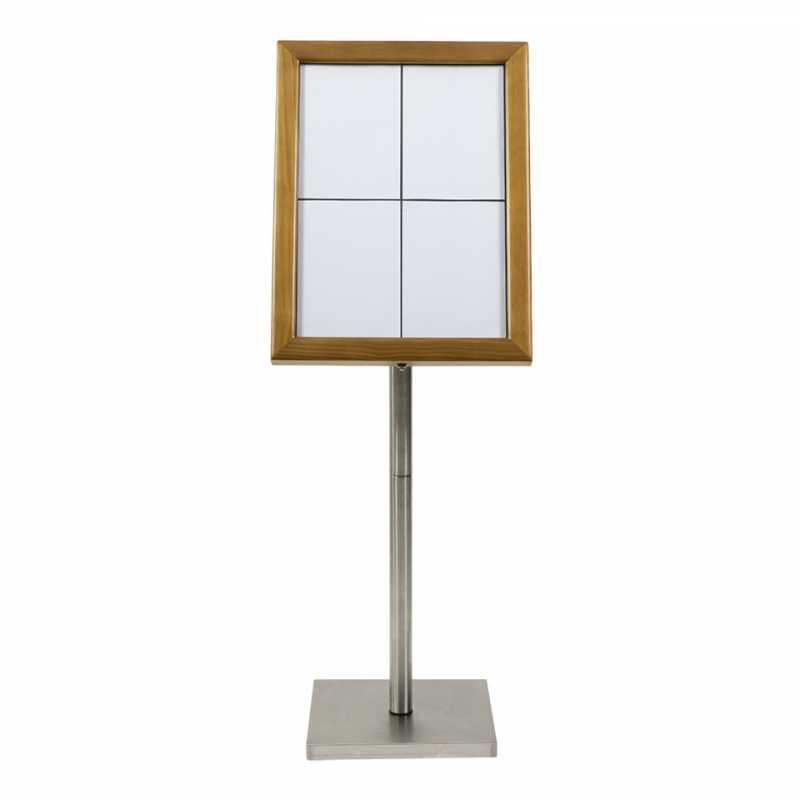 Securit CLASSIC LED Informationsdisplay 125 til 4xA4 teak