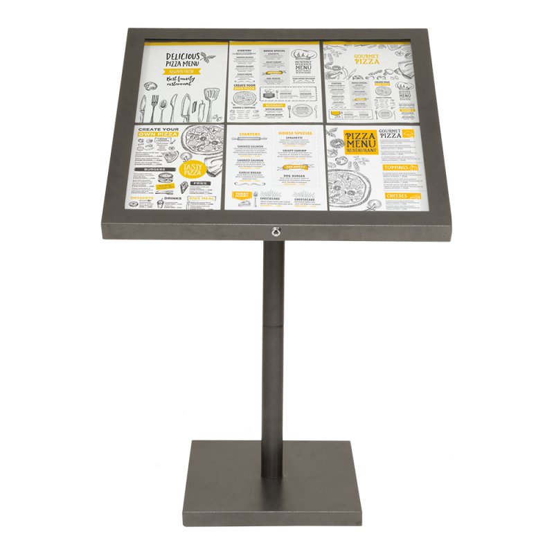 Securit COATED STEEL LED informationsdisplay 95 til 6xA4 sort