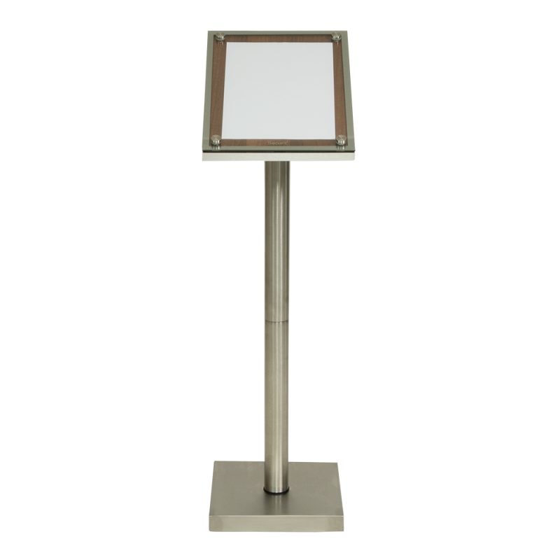 Securit GLASS STAR informationsdisplay 85cm til 1xA4 valnød