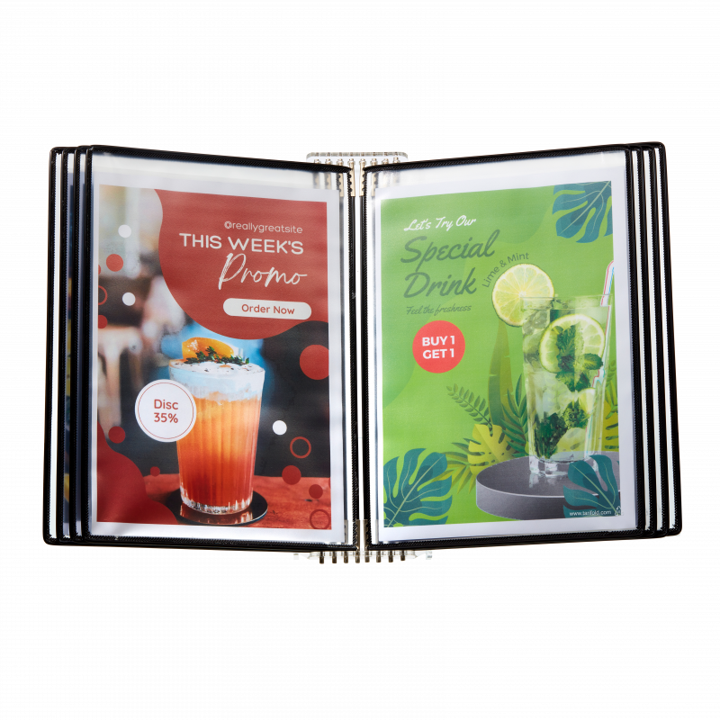 Securit registersystem A4 med 8 lommer til bord i akryl