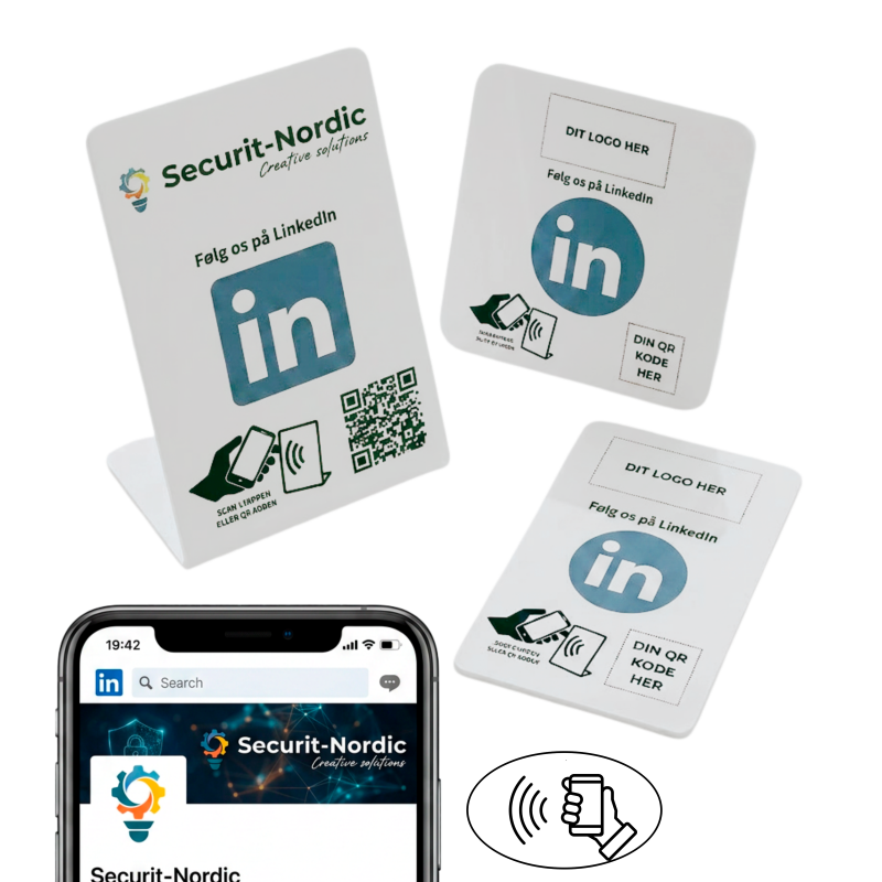 Securit skiltepakke med chip til eget logo og LinkedIn