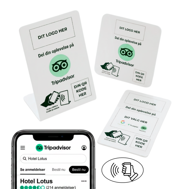 Securit skiltepakke med chip til eget logo og Tripadvisor