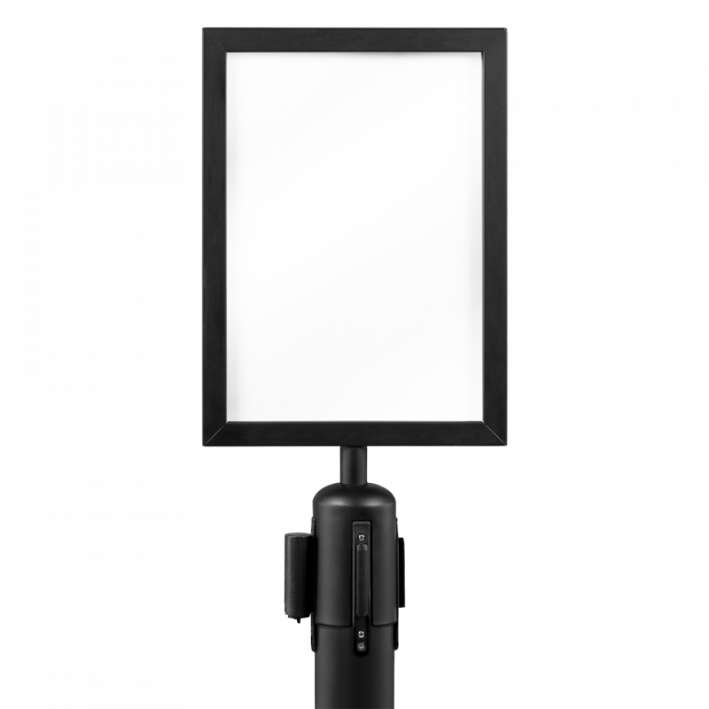 Securit Classic Sort topskilt A4 rustfrit stål