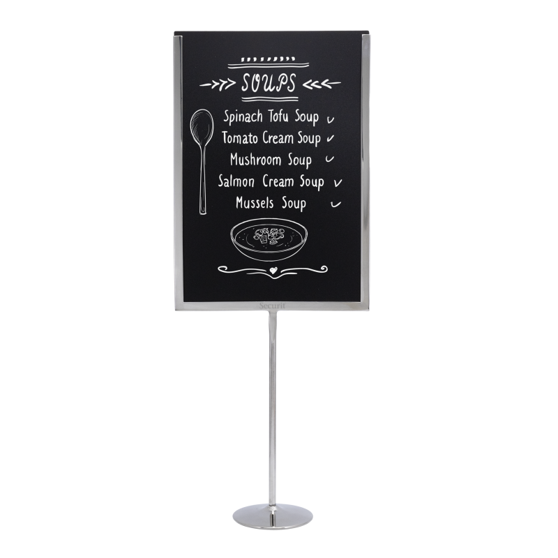 Securit menukortholder A4 med kridttavle og akryl indsats