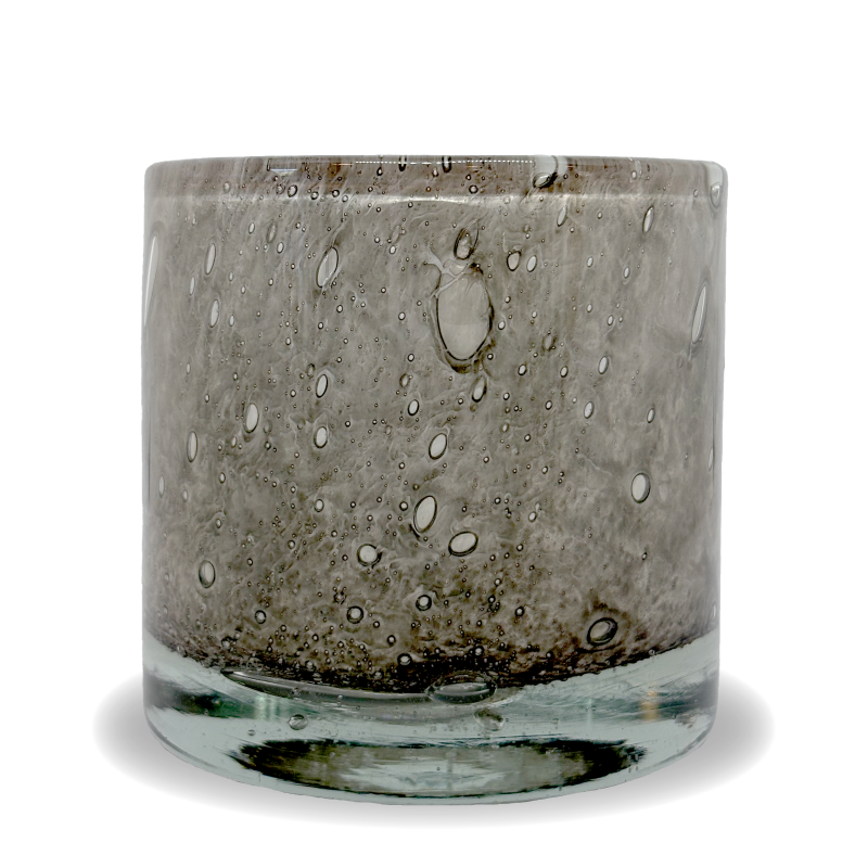 Securit® AYLA mundblæst lysestage af genanvendt glas grå