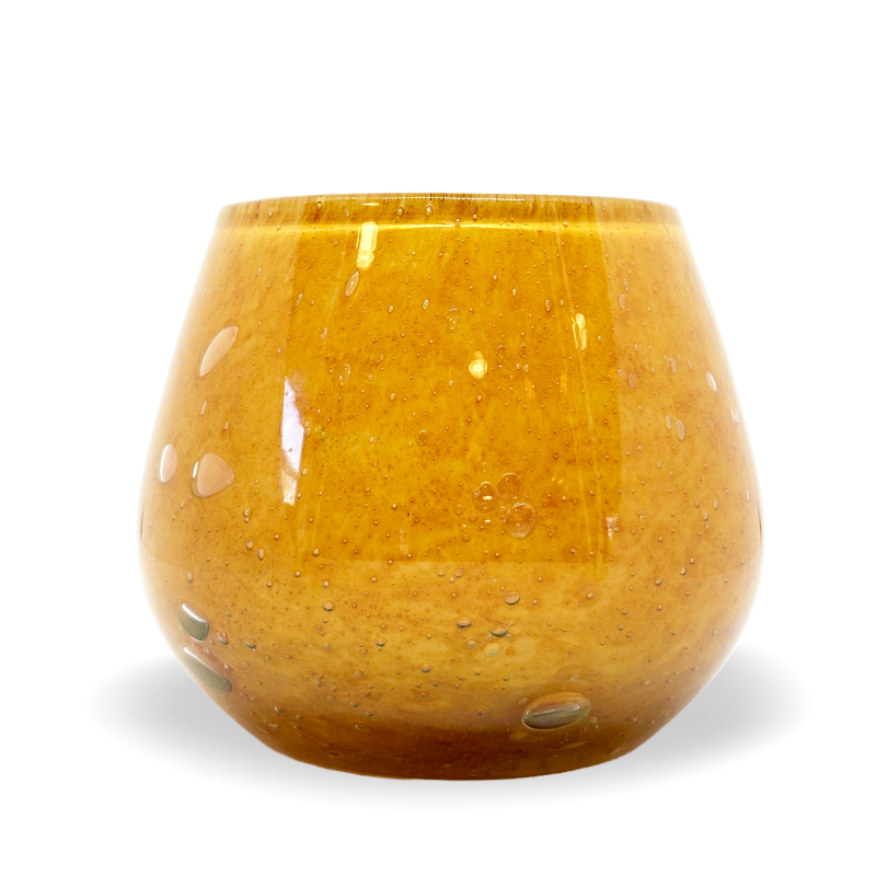 Securit® LUNA mundblæst lysestage af genanvendt glas orange
