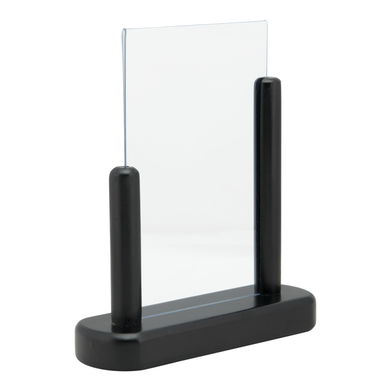 Securit akryl display ramme A6 i massivt sort træ