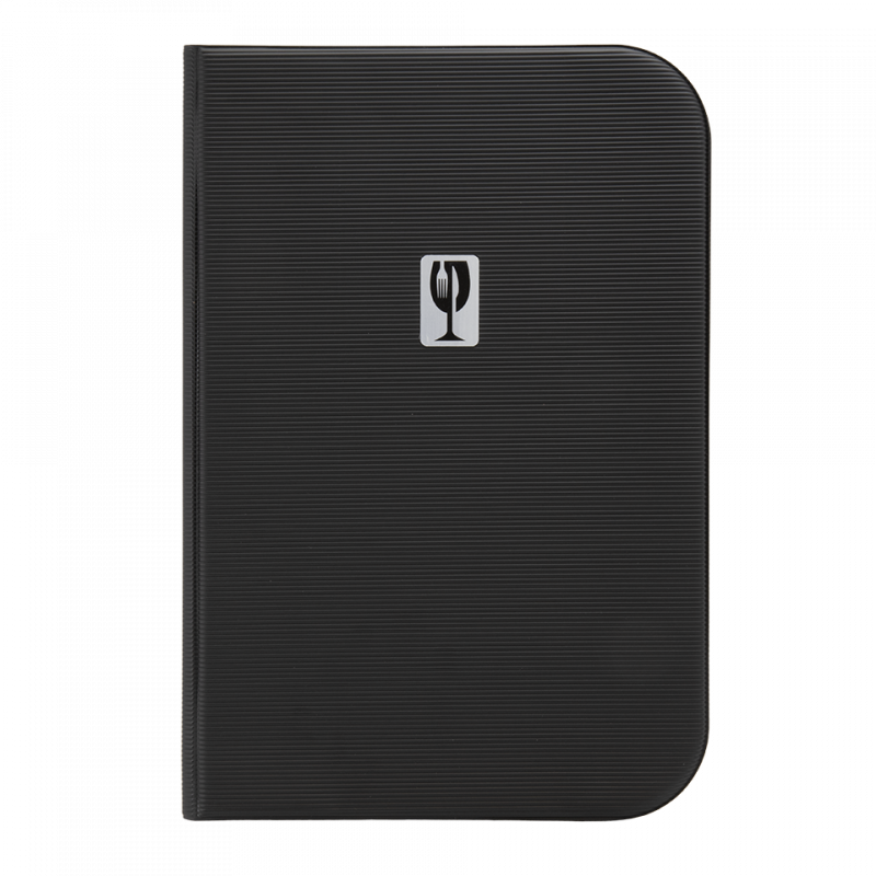 Securit ESSENTIAL menuomslag A4 med 6 lommer sort