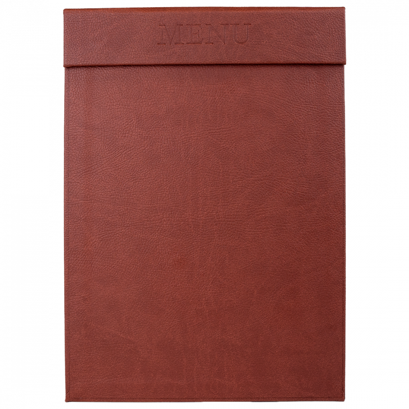 Classic A4 MENU clipboard med magnet clip brun