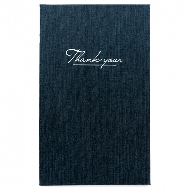 Modern THANK YOU regningsholder 13,5x21cm charcoal