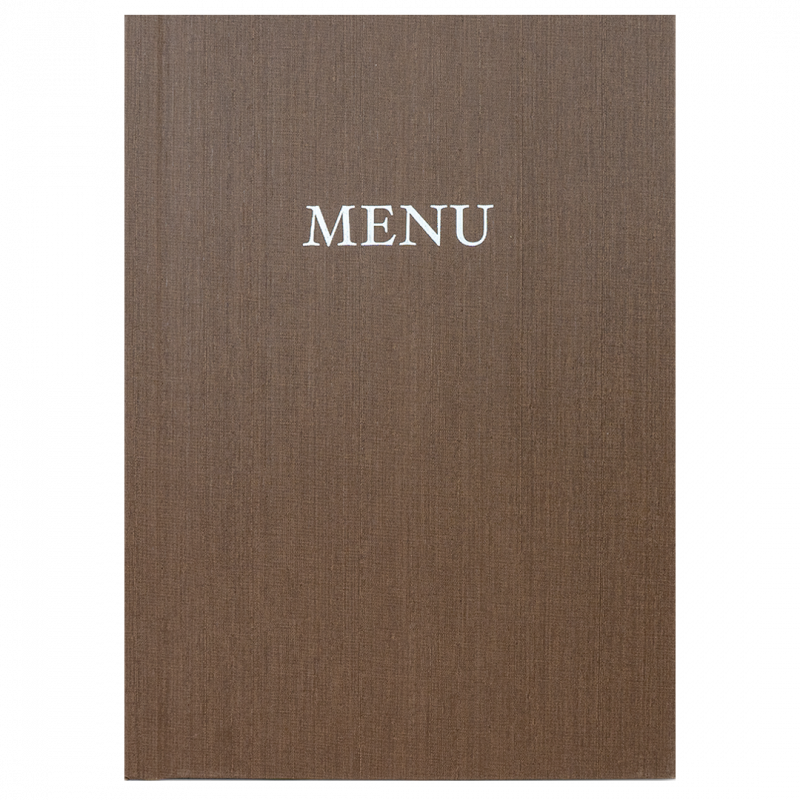 Modern MENU hårdt omslag A4 med klemryg marron