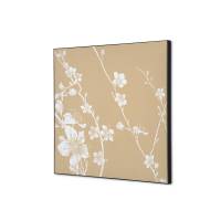 Tekstil vægdekoration 40x40cm Japanese Blossom Beige