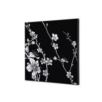 Tekstil vægdekoration 40x40cm Japanese Blossom Black