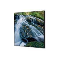 Tekstil vægdekoration 40x40cm Waterspring Forest med sort ramme