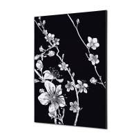 Tekstil vægdekoration A1 Japanese Blossom Black