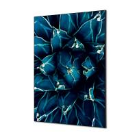 Tekstil vægdekoration A1 Cactus Blue med sort ramme