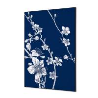 Tekstil vægdekoration A1 Japanese Blossom Blue
