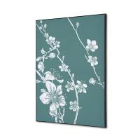 Tekstil vægdekoration A2 Japanese Blossom Green